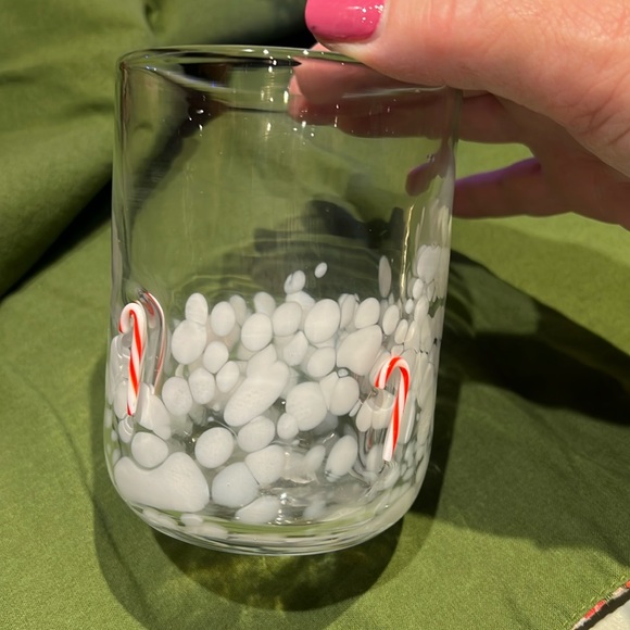 NWT Anthropologie Festive Icon Juice Glass Candy Cane - Picture 2 of 6
